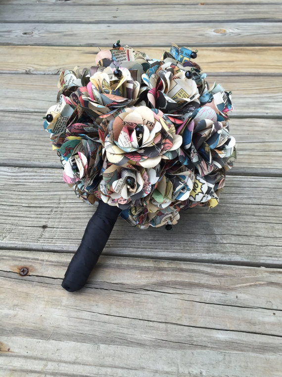 papierowa wiązanka ślubna