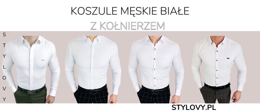  Białe koszule z kołnierzem 