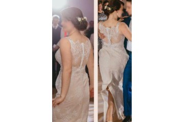 Koronkowa suknia ślubna ecru