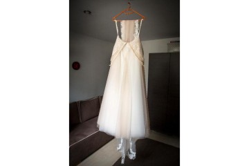 Brzoskwiniowa suknia ślubna 36