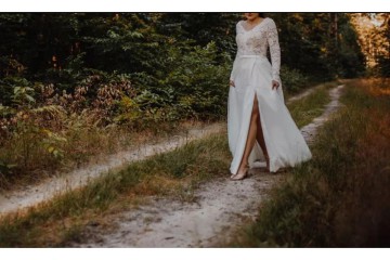 Suknia ślubna Mirabell (roz. 38) z długim rękawem + welon