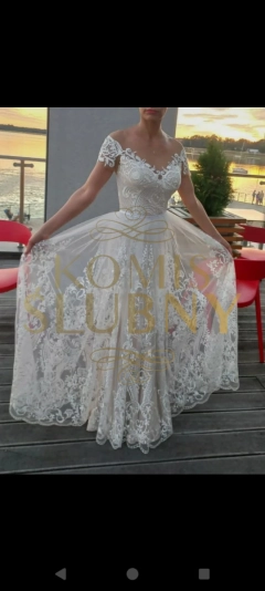 Suknia ślubna wieczorowa koronka roz 34 Ivory Cappuccino