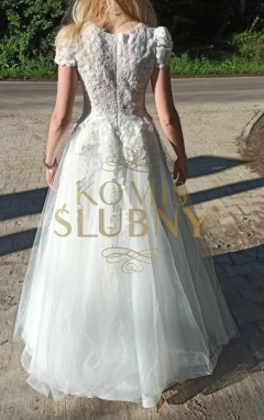 Suknia ślubna glamour długa biała r. 38-40