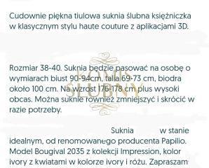 Suknia ślubna Bougival z kolekcji impression 2035 Papilio 