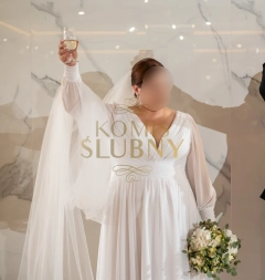 Suknia Ślubna Plus Size z dodatkiem jedwabiu