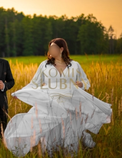 Suknia Ślubna Plus Size z dodatkiem jedwabiu