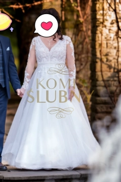 Suknia ślubna w śnieżnej bieli na 160 cm