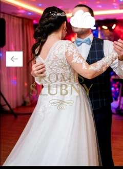 Suknia ślubna w śnieżnej bieli na 160 cm