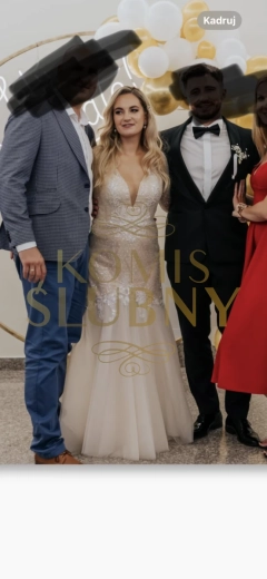 Suknia ślubna Syrenka szampańska zdobiona Iryna Kotapska 