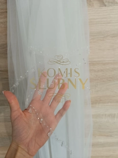Suknia ślubna S/M, kolor śmietanki + długi welon - całość 1300 zł