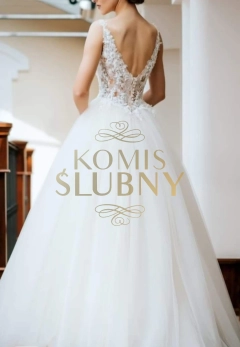 Suknia ślubna Euphoria + welon, śmietankowa rozm. 34/36