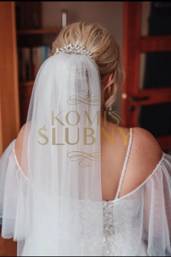 Śmietankowy suknia ślubna