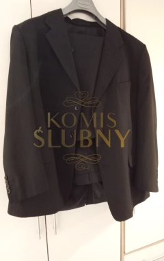 Sprzedam Garnitur Czarny Z Niebieską Nitka Trzyczęściowy Exellent