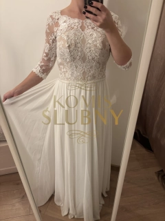 Suknia ślubna Josephine Koronkowa Kremowa