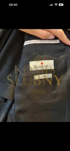 Czarny smoking z wełny 110's Giacomo Conti