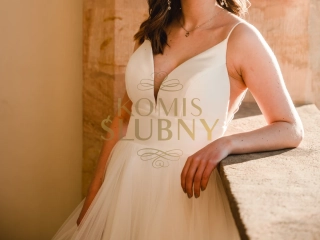 Suknia ślubna Stella York 6988 ivory roz. L z trenem na ramiączkach sukienka długa balowa księżniczka 