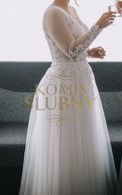 Śnieżnobiała suknia ślubna rozmiar S