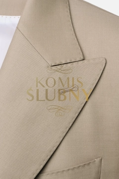 Garnitur ALBIONE beżowy, dwurzędowy 182, wełna 100%, NOWY Z METKAMI