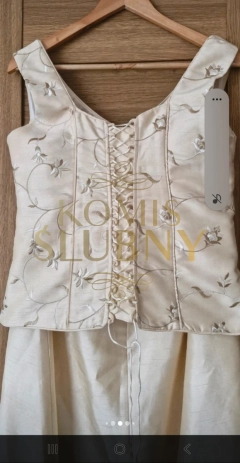 Suknia wieczorowa, bolerko, torebka